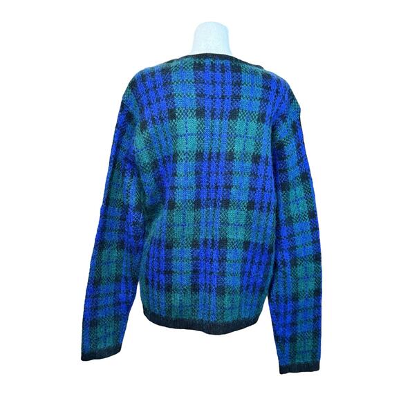 Vintage GAP Women's Sweater Size Large Winter Plaid Mohair Wool Y2K Tartan Cozy - Picture 5 of 9